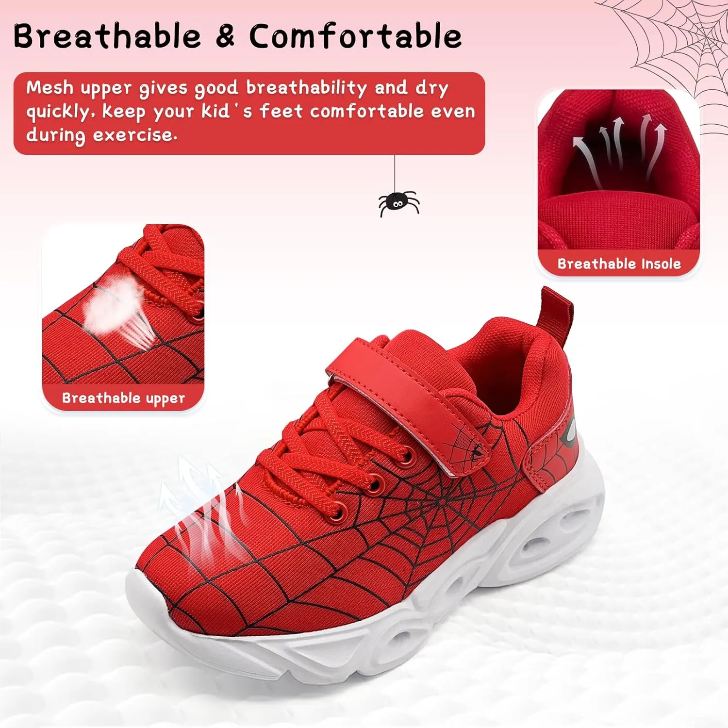 Kids Shoes Toddler Boys Girls Athletic Running Sports Sneakers Non-Slip Lightweight Sneakers Unisex Luminous Sneakers for Toddler/Little Kid