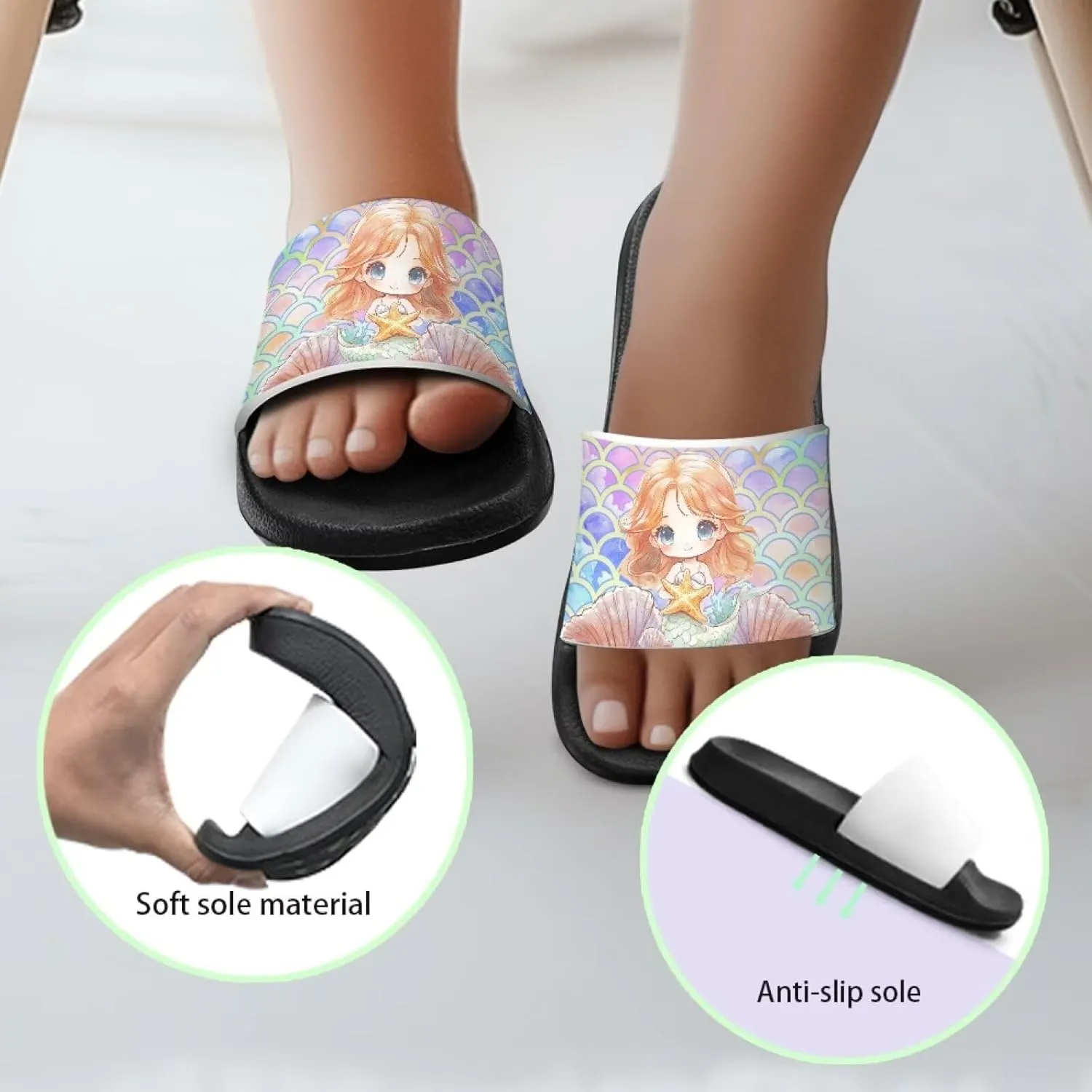 Kids Slides Slippers Waterproof Sandals for Girls & Boys Shower Shoes