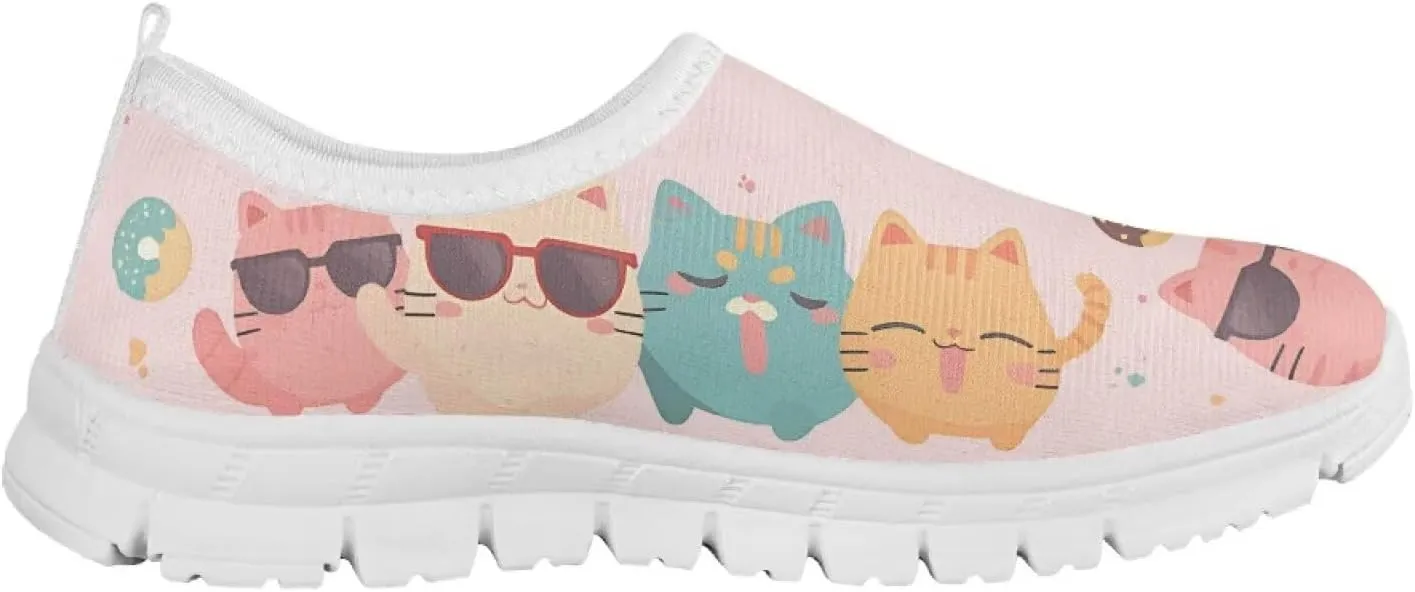 Kids' Slip On Shoes for Girls wirh Dog Print - Lightweight Anti-Slip Slip-On, for School Camping Outing
