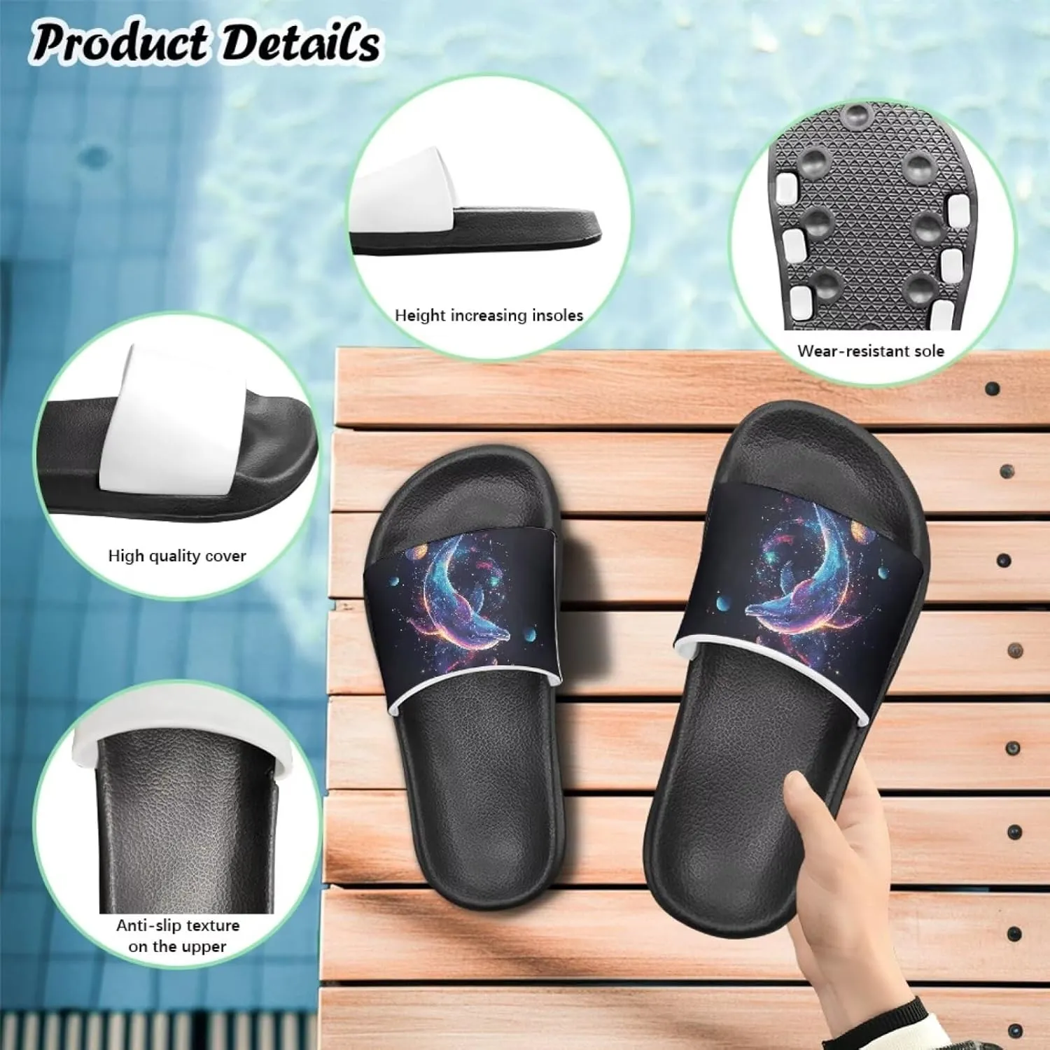 Kids Slippers for Girls House Slippers Shower Shoes for Summer Lightweight Beach Shoes Kids Casual Slides