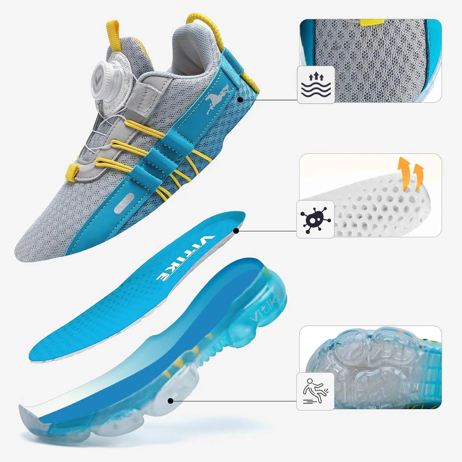 Kids Sneakers Boys Girls Running Tennis Shoes Athletic Sports Casual
