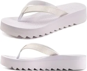 KuaiLu Women’s Flip Flops Ladies Yoga Mat Platform Thong Sandals Dressy Womans Lightweight Summer Slip On Beach Flip Flop Sandles, Soft Cushion Footbed, Arch Support