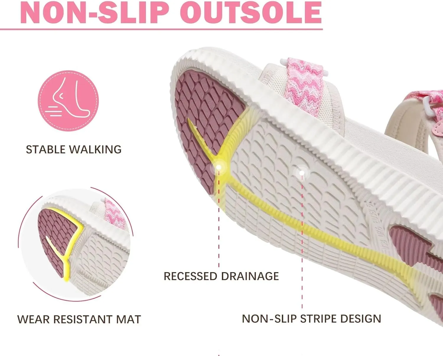 KuaiLu Womens Orthopedic Walking Sandals Recovery Sport Outdoor Hiking Water Sandles Thick Athletic Cushion Adjustable Strap Sandals with Comfortable Plantar Fasciitis Arch Support