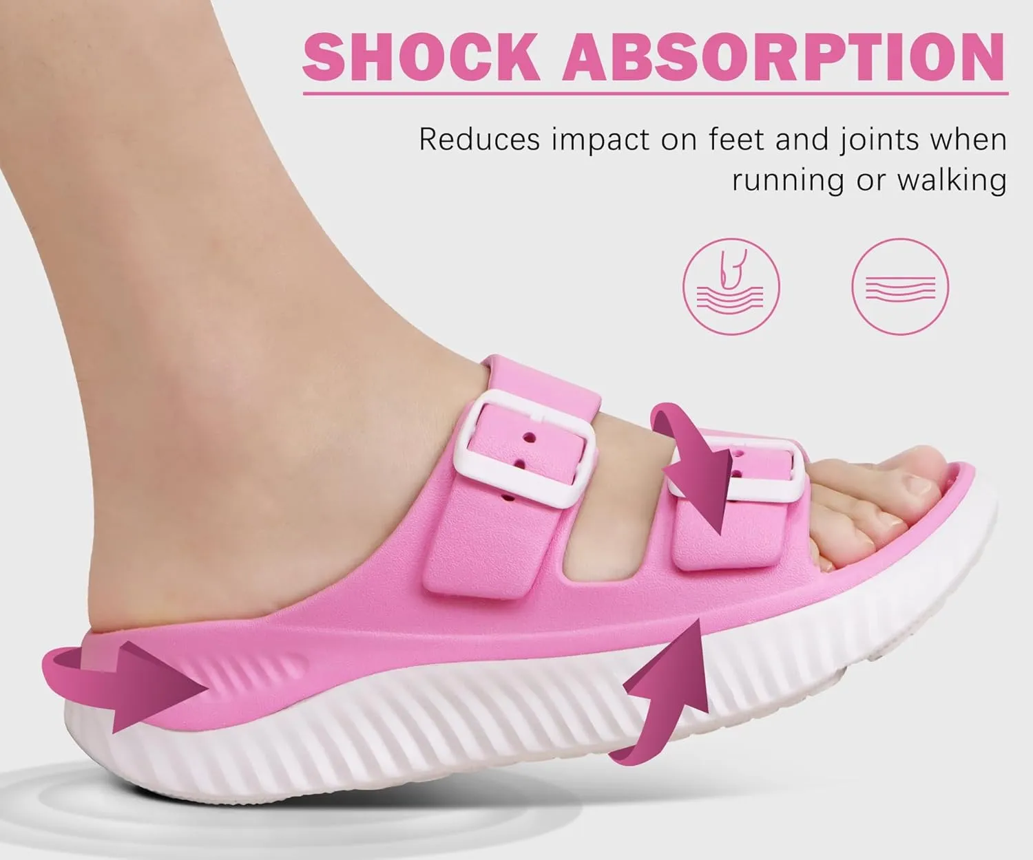 KuaiLu Womens Recovery Sandals With Comfortable Plantar Fasciitis Arch Support Ladies Orthopedic Slides Open Toe Slip On Thick Soft Cushion Slippers Summer Pool Beach Sandles