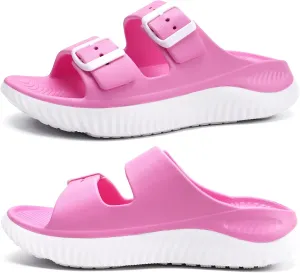 KuaiLu Womens Recovery Sandals With Comfortable Plantar Fasciitis Arch Support Ladies Orthopedic Slides Open Toe Slip On Thick Soft Cushion Slippers Summer Pool Beach Sandles