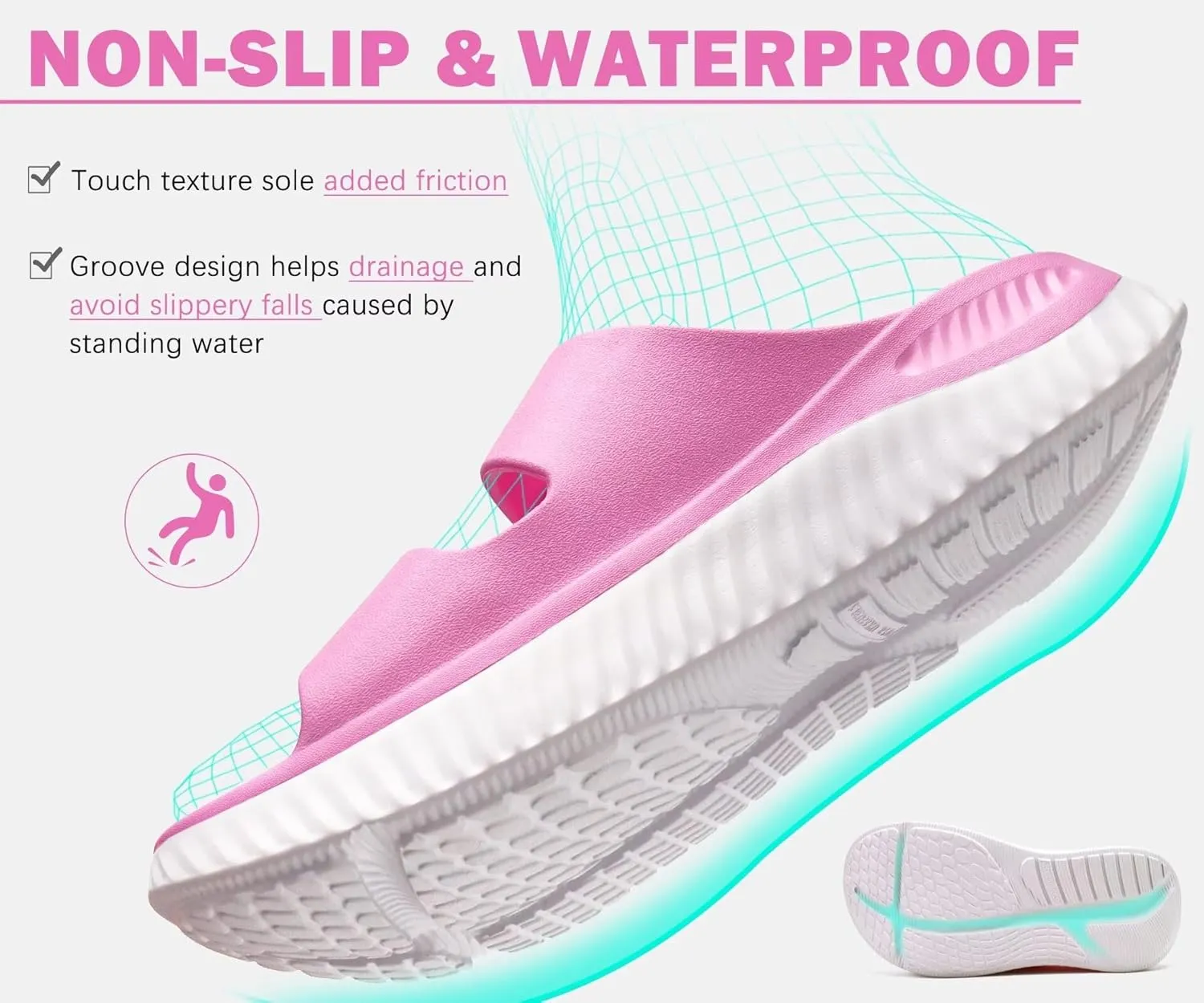 KuaiLu Womens Recovery Sandals With Comfortable Plantar Fasciitis Arch Support Ladies Orthopedic Slides Open Toe Slip On Thick Soft Cushion Slippers Summer Pool Beach Sandles