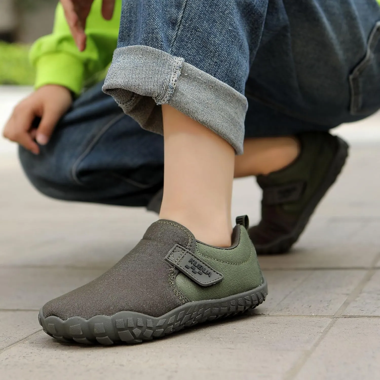 KUBUA Kids Barefoot Shoes Boys Girls Slip On Minimalist Sneakers for Walking Tennis Athletic Hiking Toddler Little Big Kid
