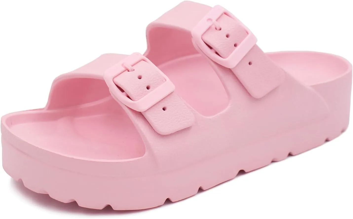 L LOUBIT Women's Platform Sandals with Arch Support Pillow Soft Adjustable Buckle Slides Lightweight Non-Slip Summer Beach Shoes