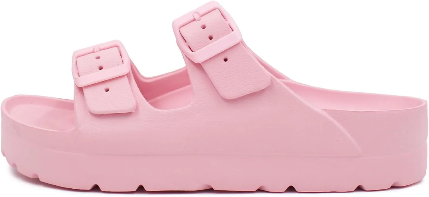 L LOUBIT Women's Platform Sandals with Arch Support Pillow Soft Adjustable Buckle Slides Lightweight Non-Slip Summer Beach Shoes