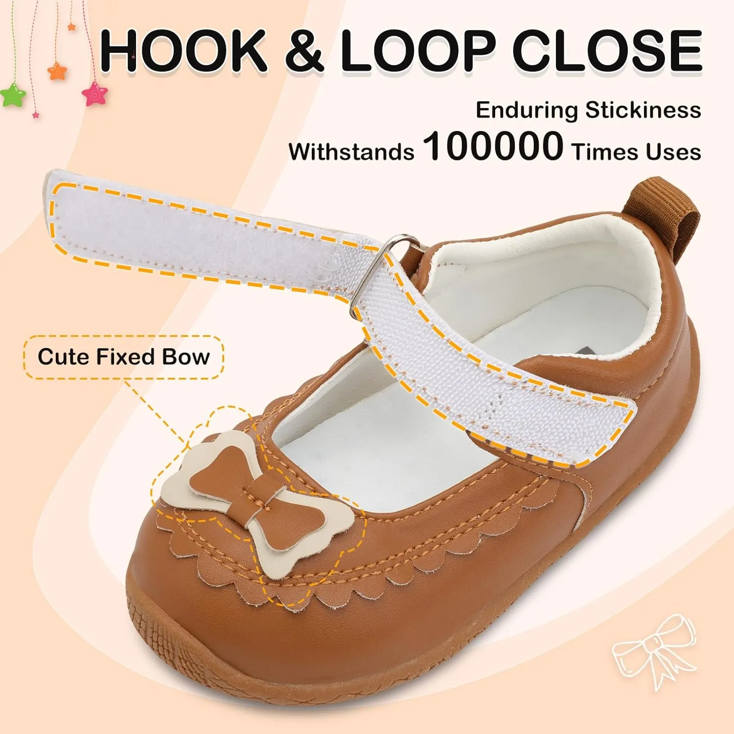 L-RUN Toddler Girl Mary Jane Dress Shoes Little Girls Uniform School Shoes Non-Slip Ballet Flats Flower Girls Shoes for Wedding Party Concert
