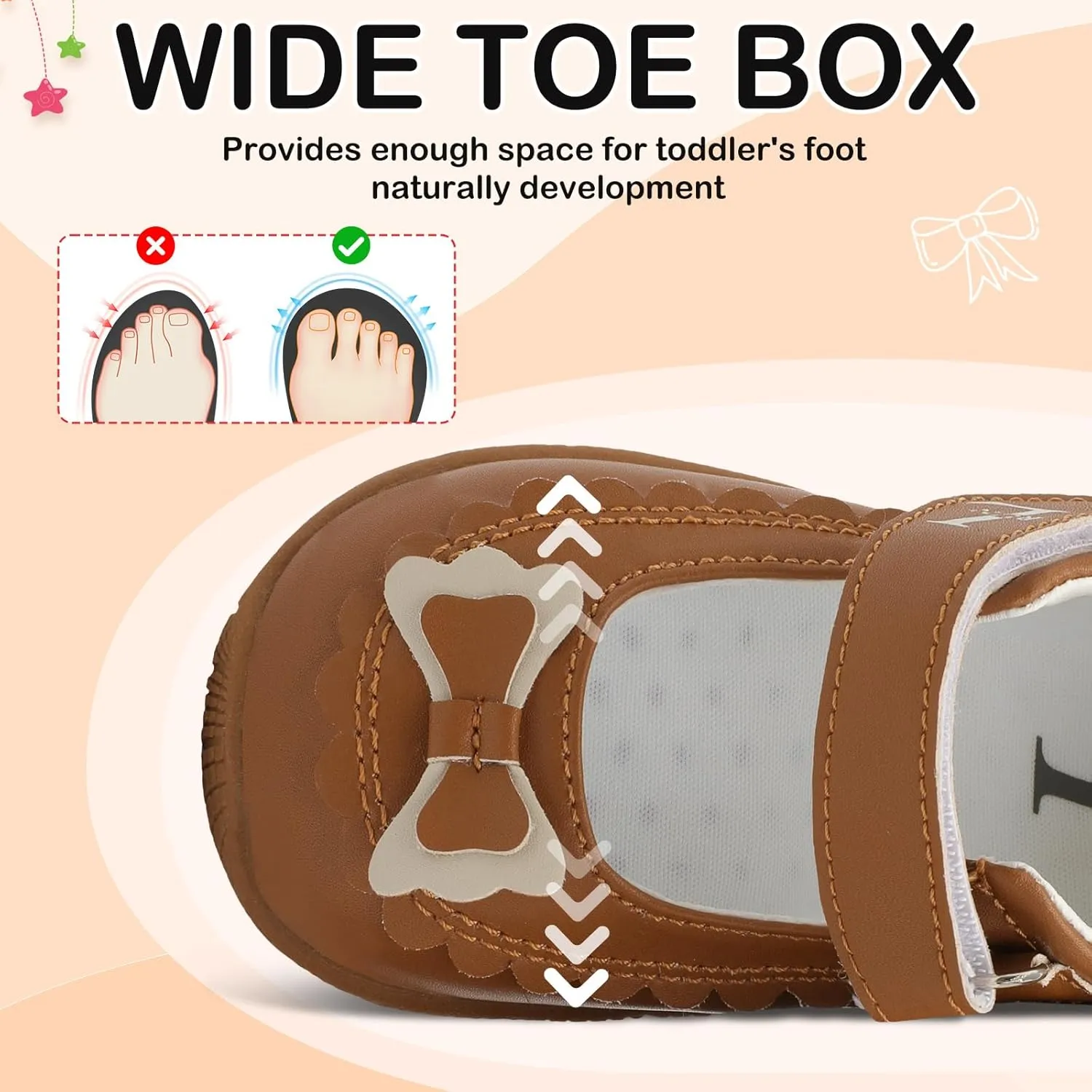 L-RUN Toddler Girl Mary Jane Dress Shoes Little Girls Uniform School Shoes Non-Slip Ballet Flats Flower Girls Shoes for Wedding Party Concert