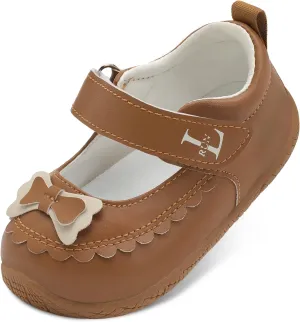 L-RUN Toddler Girl Mary Jane Dress Shoes Little Girls Uniform School Shoes Non-Slip Ballet Flats Flower Girls Shoes for Wedding Party Concert