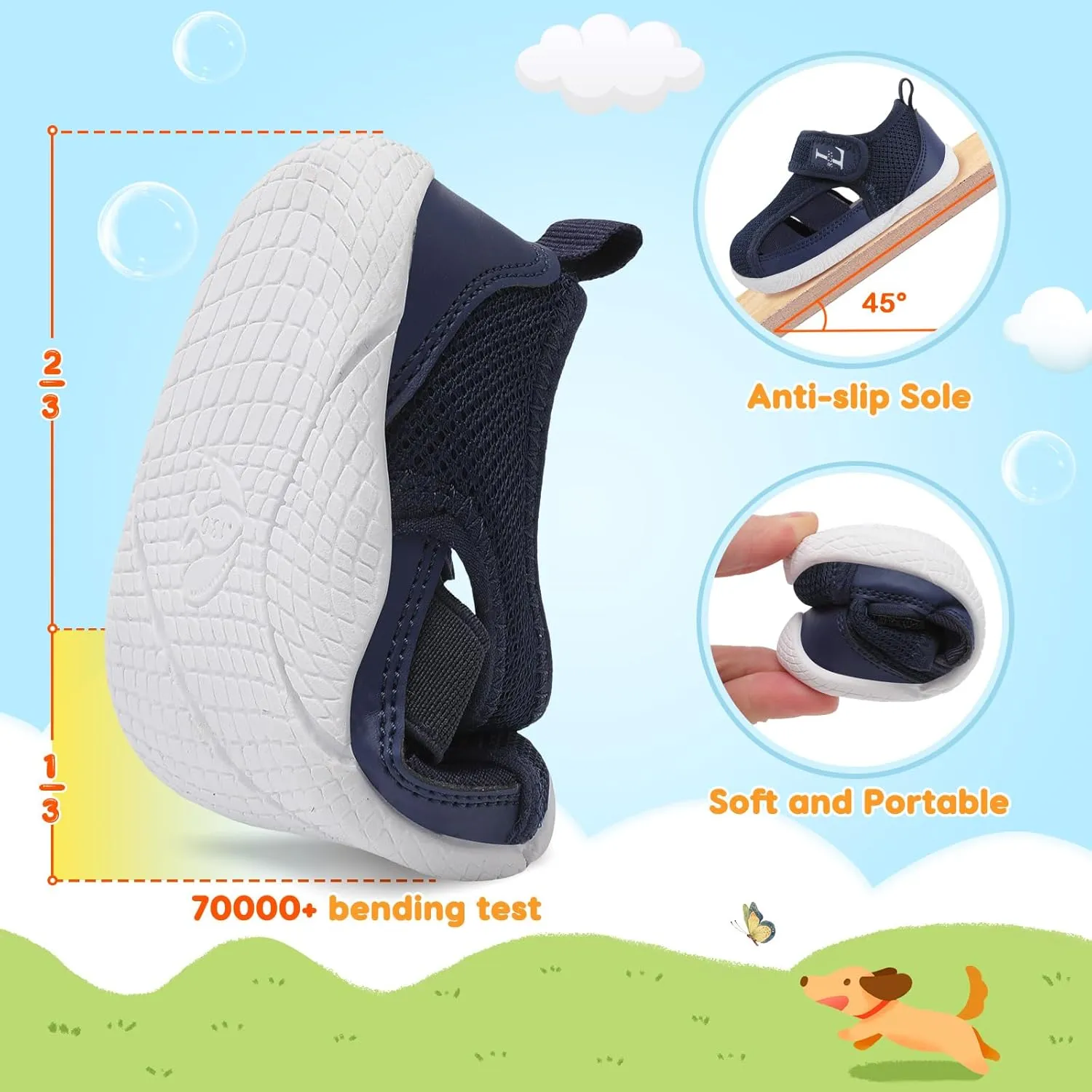 L-RUN Toddler Shoes Barefoot Kids Sneakers Wide Minimalist Boys Girls Summer Footwear for Indoor Outdoor Walking Running