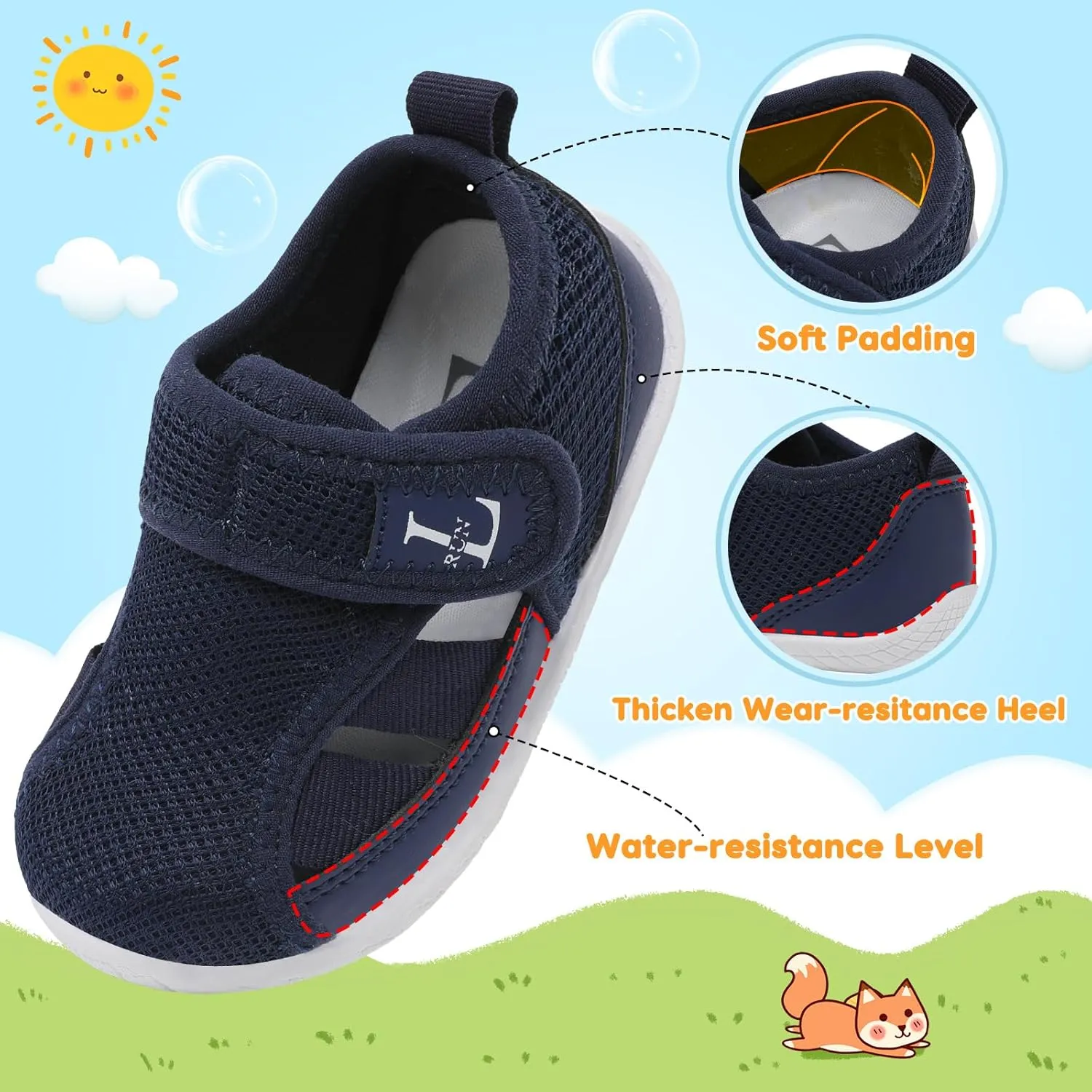 L-RUN Toddler Shoes Barefoot Kids Sneakers Wide Minimalist Boys Girls Summer Footwear for Indoor Outdoor Walking Running