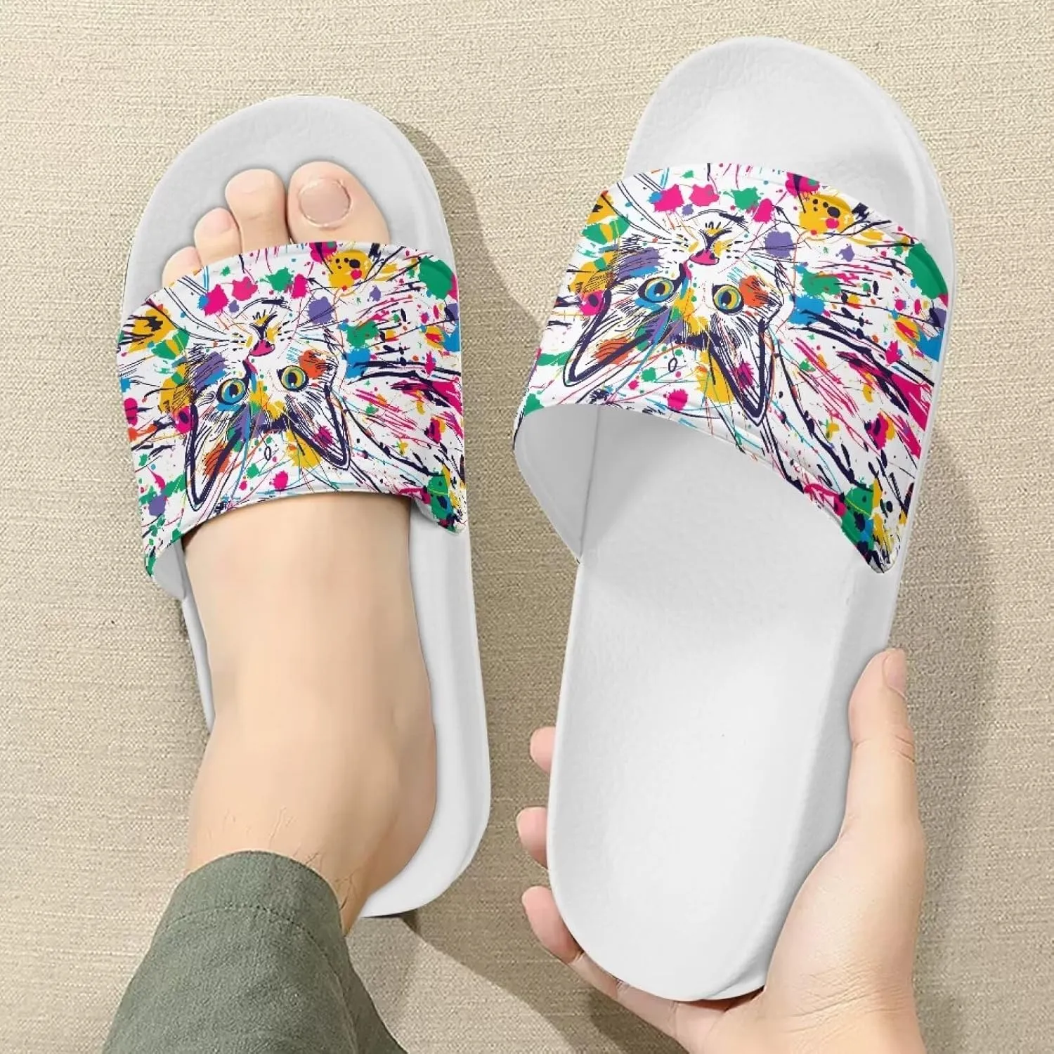 Ladies Open Toe Sport Sandals Non-Slip Cozy Shower Shoes Comfortable Peep Toe Slide Sandals Single Band Plain Ultimate Comfort Slippers for Summer