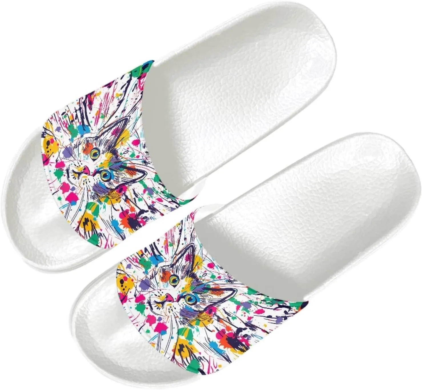 Ladies Open Toe Sport Sandals Non-Slip Cozy Shower Shoes Comfortable Peep Toe Slide Sandals Single Band Plain Ultimate Comfort Slippers for Summer