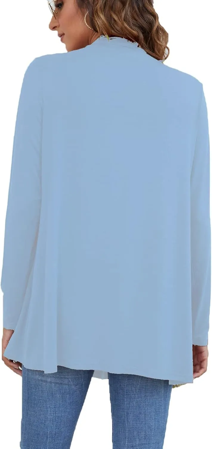 Ladlop Women's Lightweight Open Front Cardigans Long Sleeve Casual Soft Drape Fall Cardigan