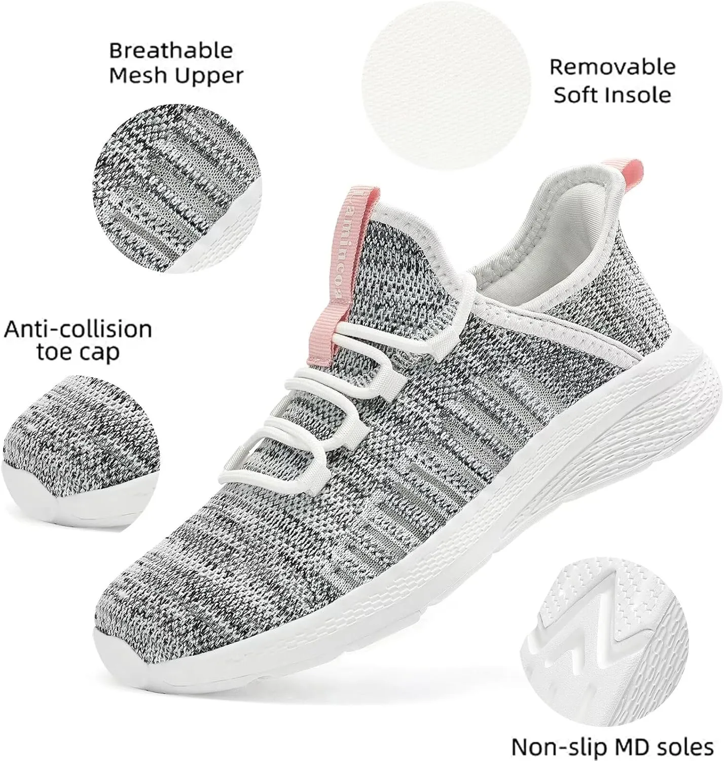 Lamincoa Women Slip on Walking Sneakers Non Slip Running Shoes Lightweight Sport Gym Casual Shoes Workout Tennis Sneakers for Women