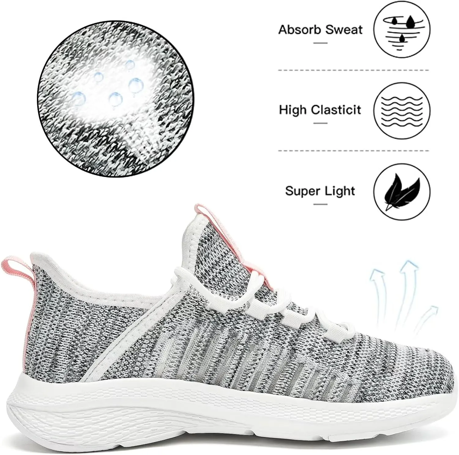 Lamincoa Women Slip on Walking Sneakers Non Slip Running Shoes Lightweight Sport Gym Casual Shoes Workout Tennis Sneakers for Women