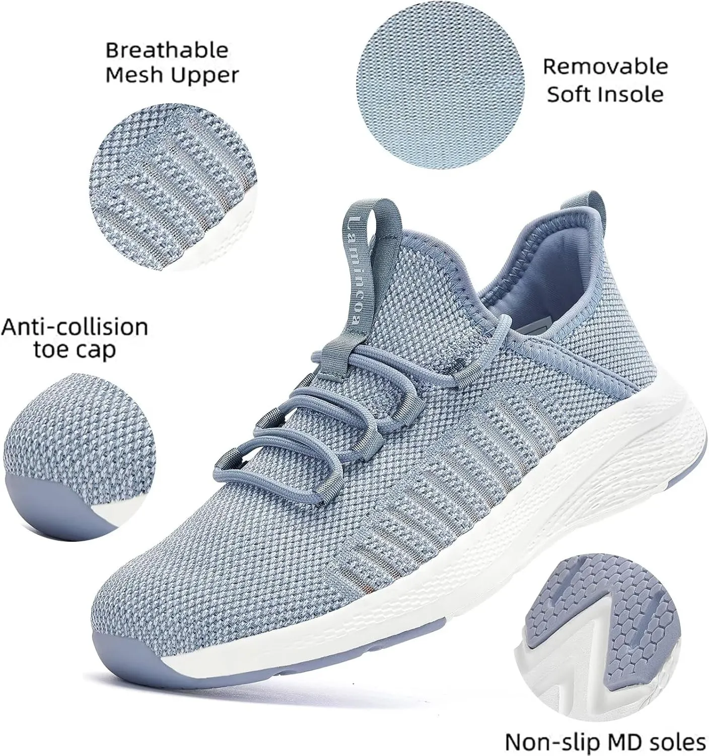 Lamincoa Women Slip on Walking Sneakers Non Slip Running Shoes Lightweight Sport Gym Casual Shoes Workout Tennis Sneakers for Women