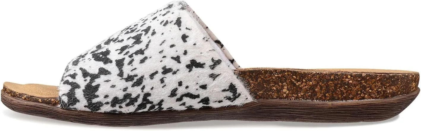 Lamo Women's Clea Slides Sandals – Lightweight Rubber and Cork Outsole, Breathable Textile and Suede Upper, All-Day Comfort and Style – Women's Slip-On Slides for women