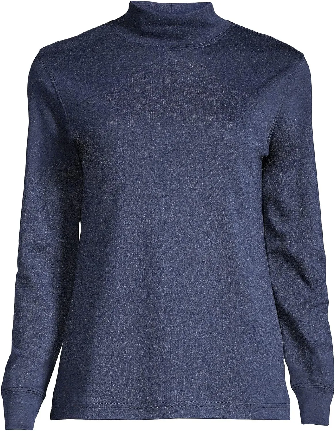 Lands' End Women's Long Sleeve American-Grown Supima Cotton Mock Turtleneck Shirt