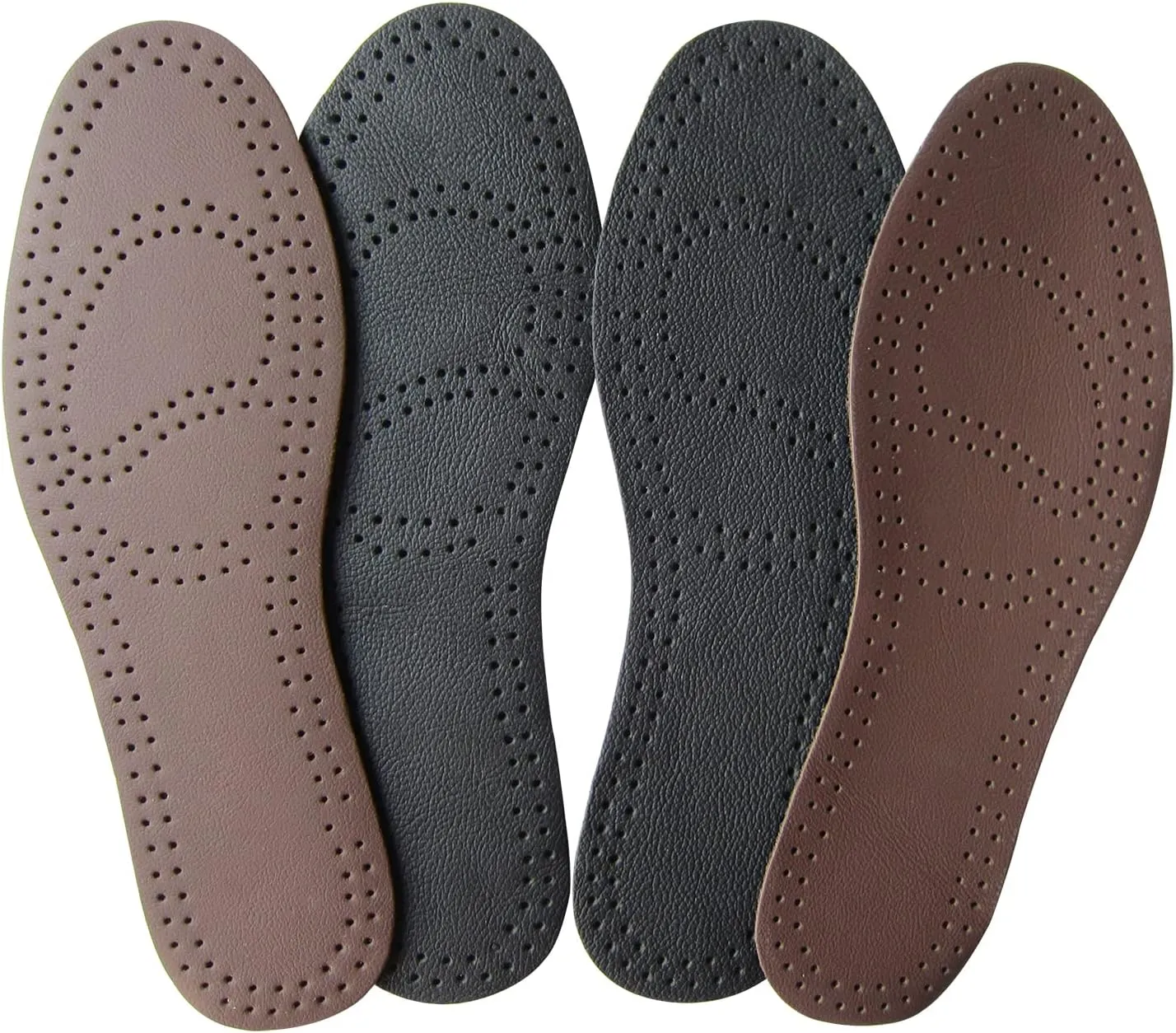 Leather Insoles for Women Black Leather Insoles for Men Thin Shoes Inserts for Dress Shoes Hiking Boots Insoles Shoe Cushi Black brown