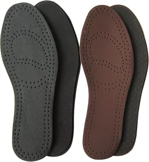 Leather Insoles for Women Black Leather Insoles for Men Thin Shoes Inserts for Dress Shoes Hiking Boots Insoles Shoe Cushi Black brown