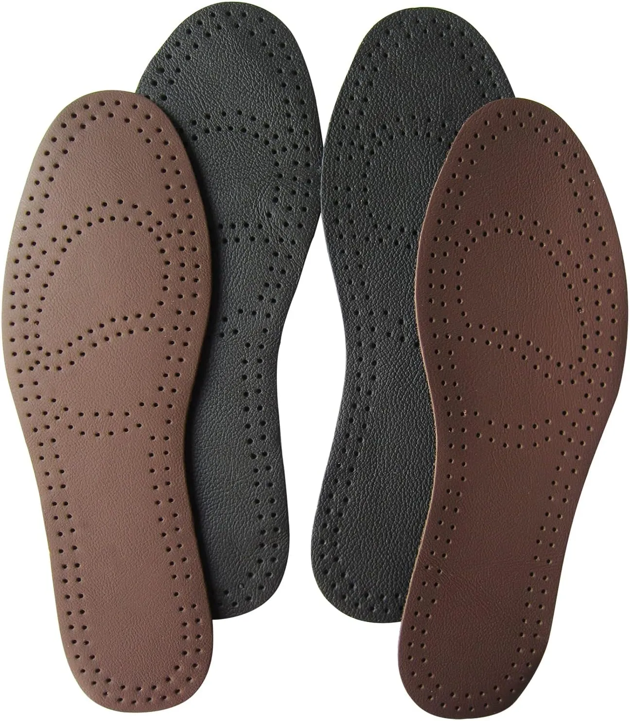 Leather Insoles for Women Black Leather Insoles for Men Thin Shoes Inserts for Dress Shoes Hiking Boots Insoles Shoe Cushi Black brown