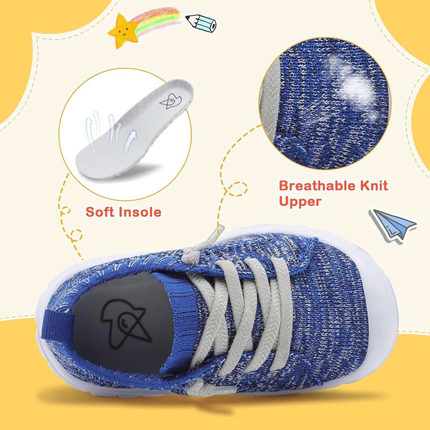 LeIsfIt Toddler Shoes Boys Girls Barefoot Shoes Kids Breathable Sneakers Tennis Shoes Slip on Shoes