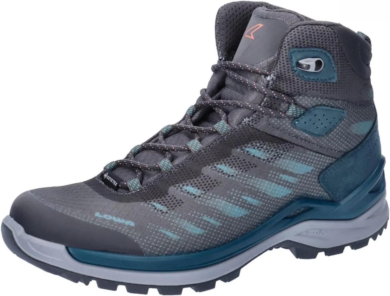 LOWA Ferrox GTX Mid Ws Women's Hiking Boots Trekking Shoes Outdoor Goretex Blue, Anthracite smoke green, 36 EU