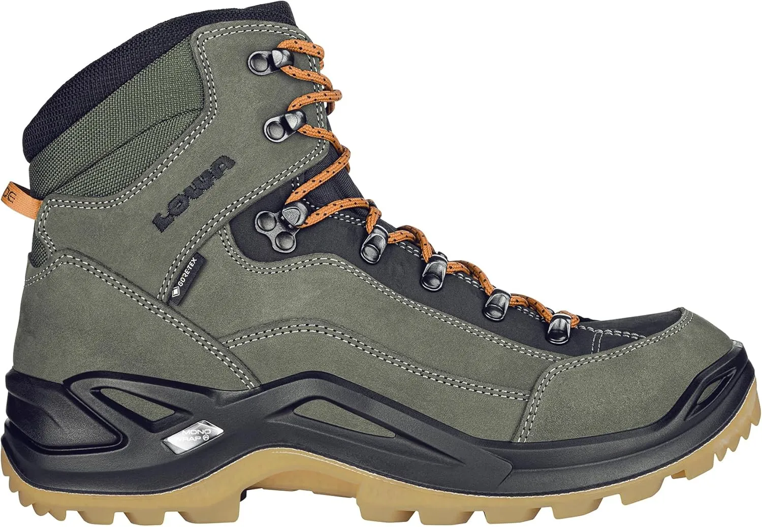 LOWA Renegade GTX Mid Ws Waterproof Hiking Boots, Forest Orange, 9.5 US