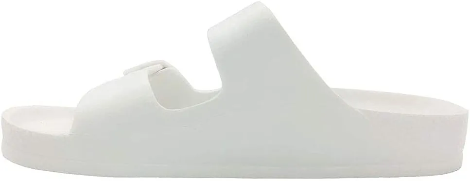 Luffymomo Adjustable Slip on Eva Double Buckle Slides Comfort Footbed Thong Sandals for Womens