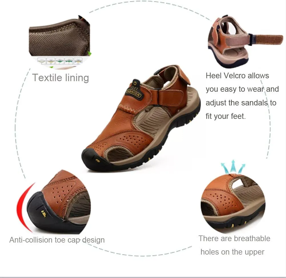 Maesty Mens Hiking Sandals Summer Athletic Comfortable Slippers Waterproof?Breathable Outdoor Sports Beach Shoes