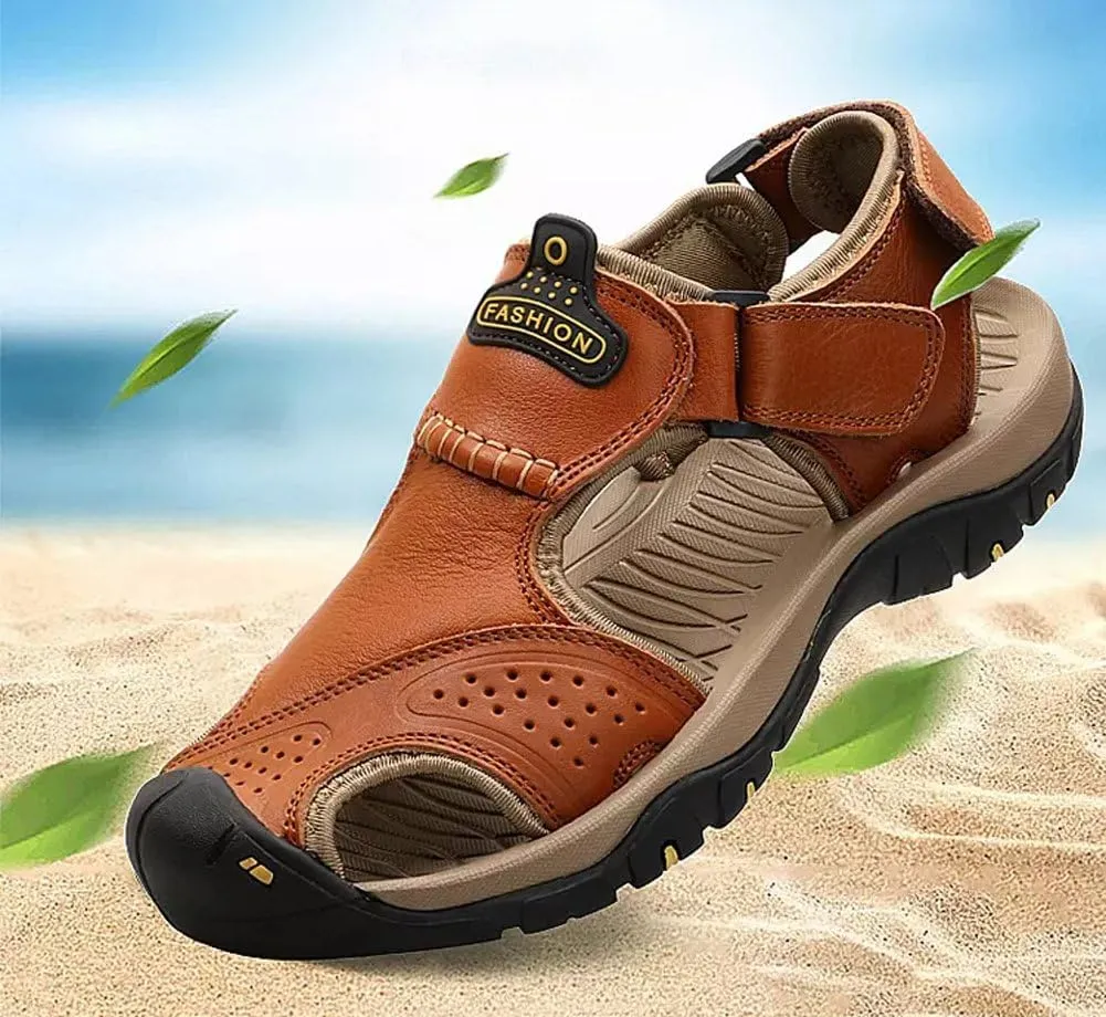 Maesty Mens Hiking Sandals Summer Athletic Comfortable Slippers Waterproof?Breathable Outdoor Sports Beach Shoes