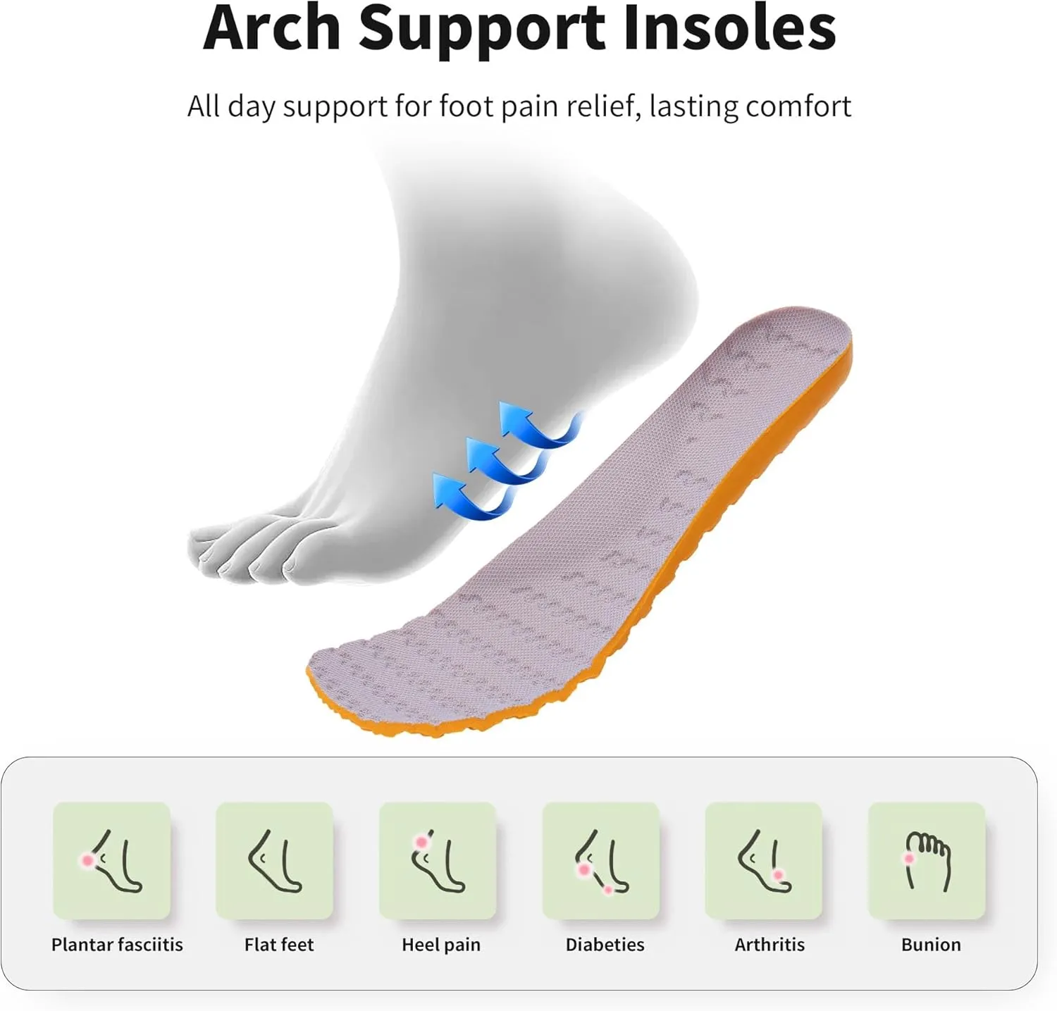 MAFEKE Womens Wide Toe Box Running Shoes Arch Support Tennis Athletic Sneakers Orthotic Walking Shoes for Plantar Fasciitis Pain Relief US 6-11