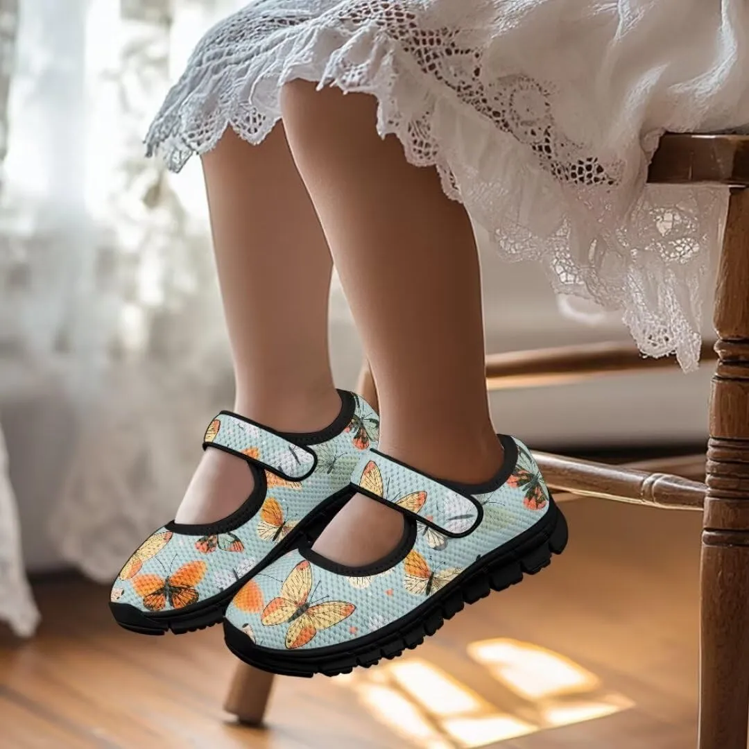Mary Jane Shoes Girl's Non Slip Lightweight Casual Shoes Little Girl Soft Jogging Sneaker