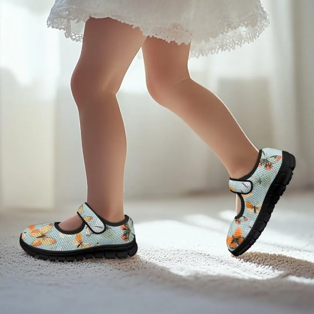 Mary Jane Shoes Girl's Non Slip Lightweight Casual Shoes Little Girl Soft Jogging Sneaker