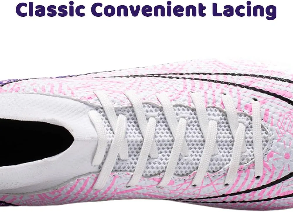 Maylrvjv Men's High-Top Soccer Shoes Big Kids Football Boots Breathable Lightweight Outdoor Indoor Professional Training Sneakers