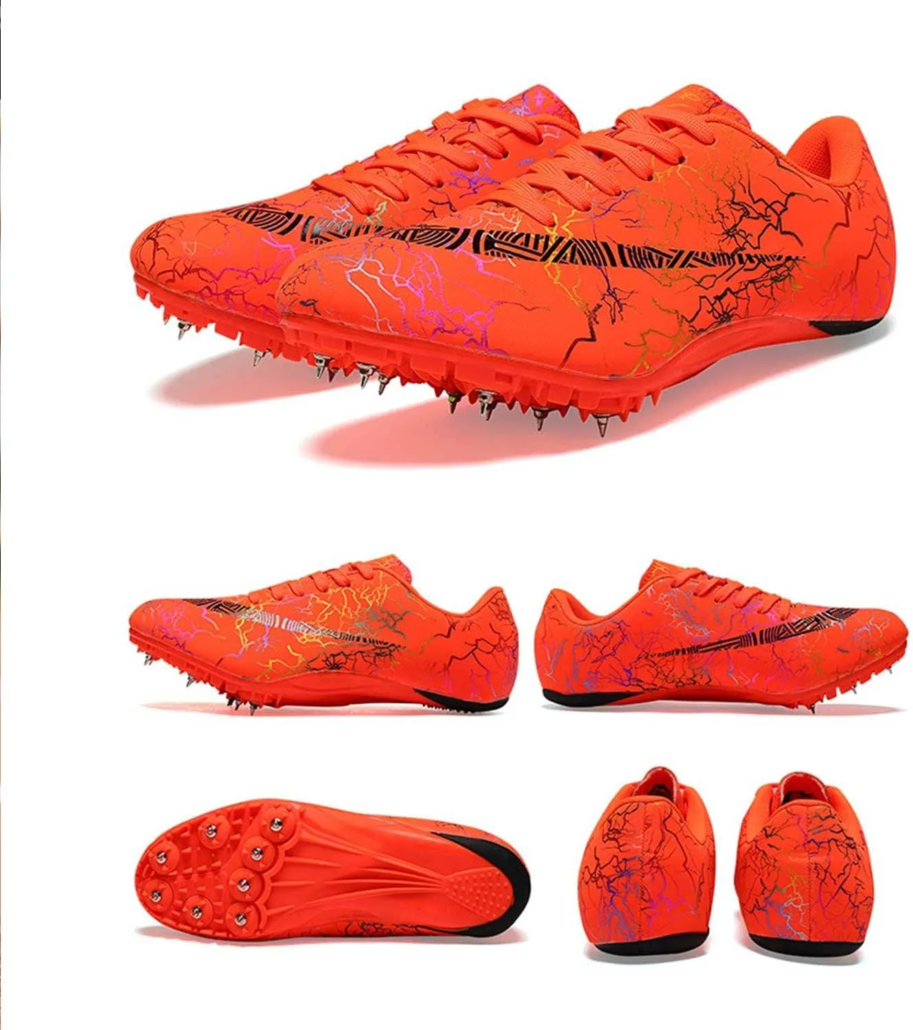 Maylrvjv Men's Women's Track and Field Shoes Racing Jumping Sprint Sneakers Professional Running Spikes Athletic Shoes
