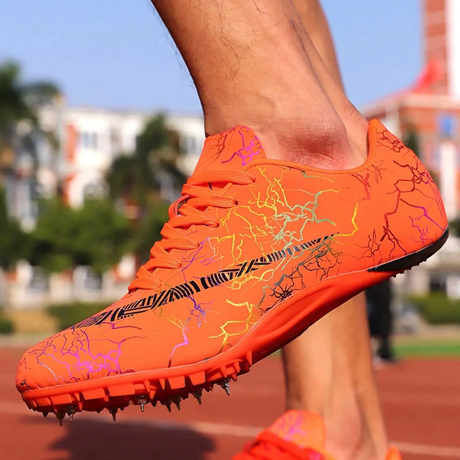 Maylrvjv Men's Women's Track and Field Shoes Racing Jumping Sprint Sneakers Professional Running Spikes Athletic Shoes