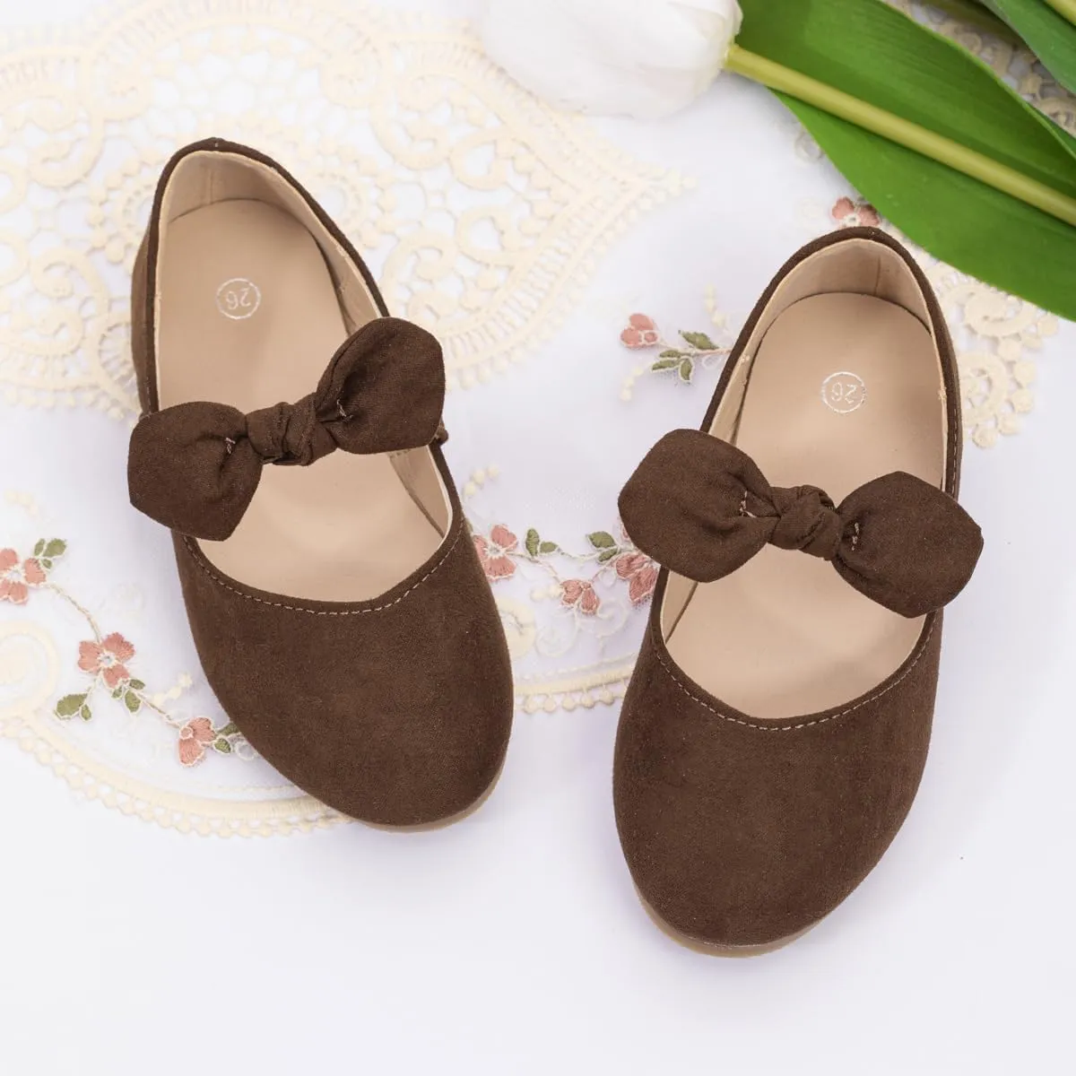 Meckior Toddler Little Girl Mary Jane Dress Shoes Ballet Flats for Girl Party School Shoes Bowknot Princess Shoes