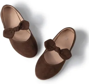 Meckior Toddler Little Girl Mary Jane Dress Shoes Ballet Flats for Girl Party School Shoes Bowknot Princess Shoes