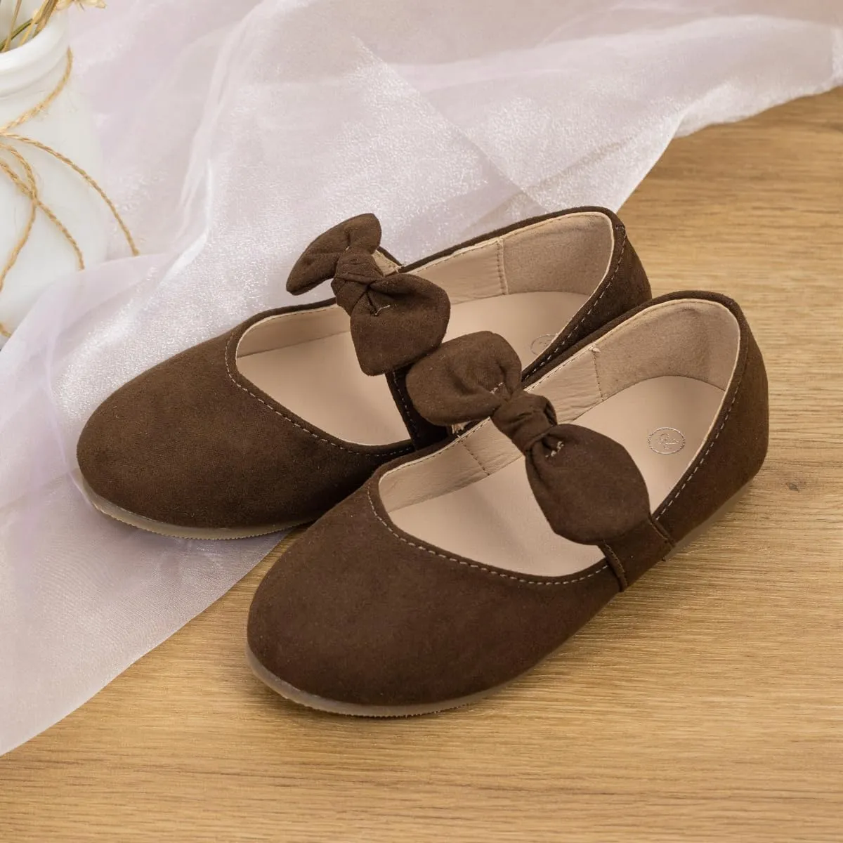 Meckior Toddler Little Girl Mary Jane Dress Shoes Ballet Flats for Girl Party School Shoes Bowknot Princess Shoes