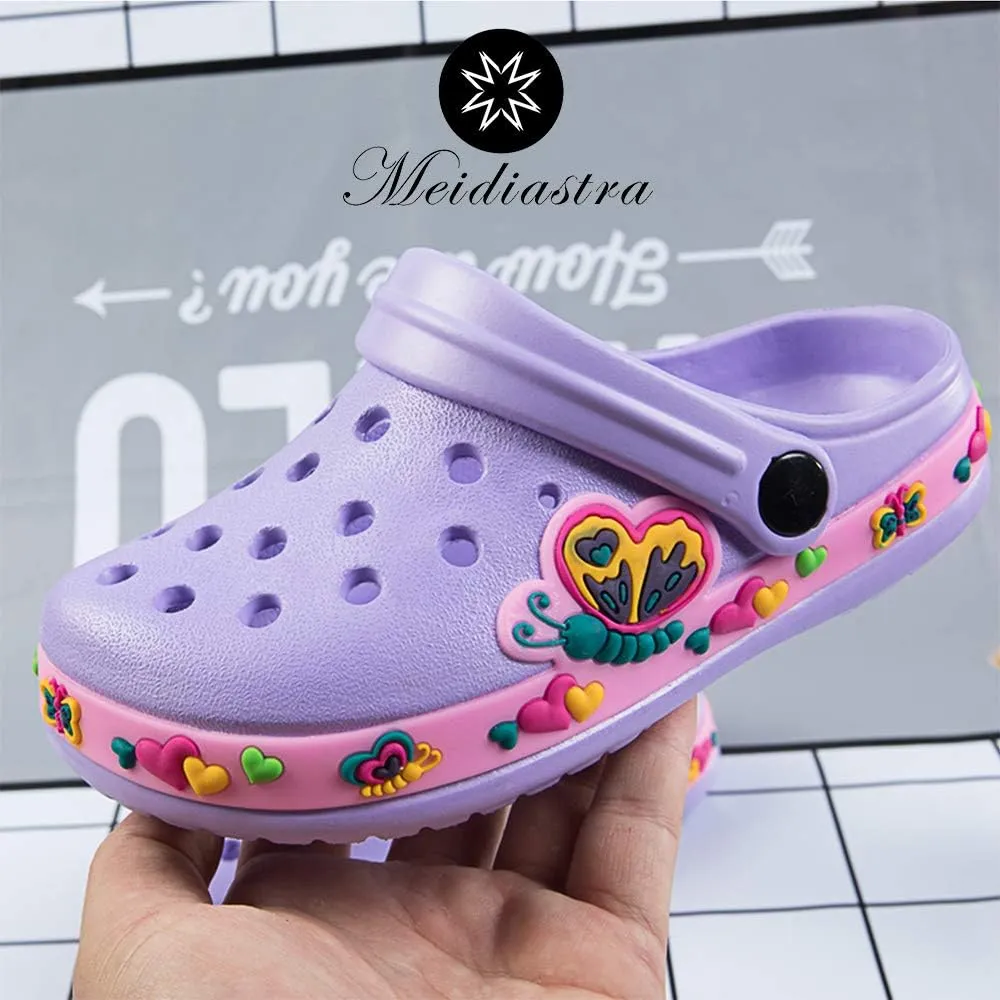 Meidiastra Kids Boys Girls Cartoon Clogs Slippers Toddler Slip On Lightweight Beach Pool Sandals