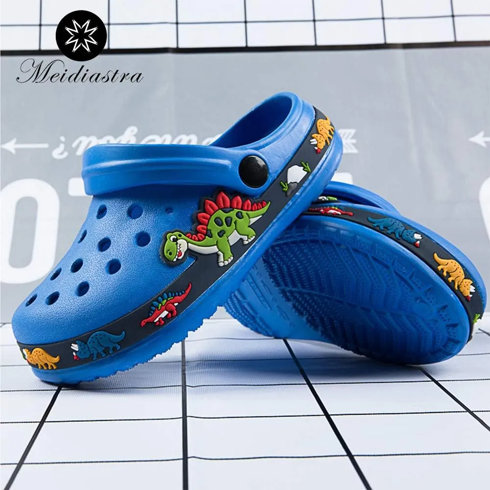 Meidiastra Kids Boys Girls Cartoon Clogs Slippers Toddler Slip On Lightweight Beach Pool Sandals