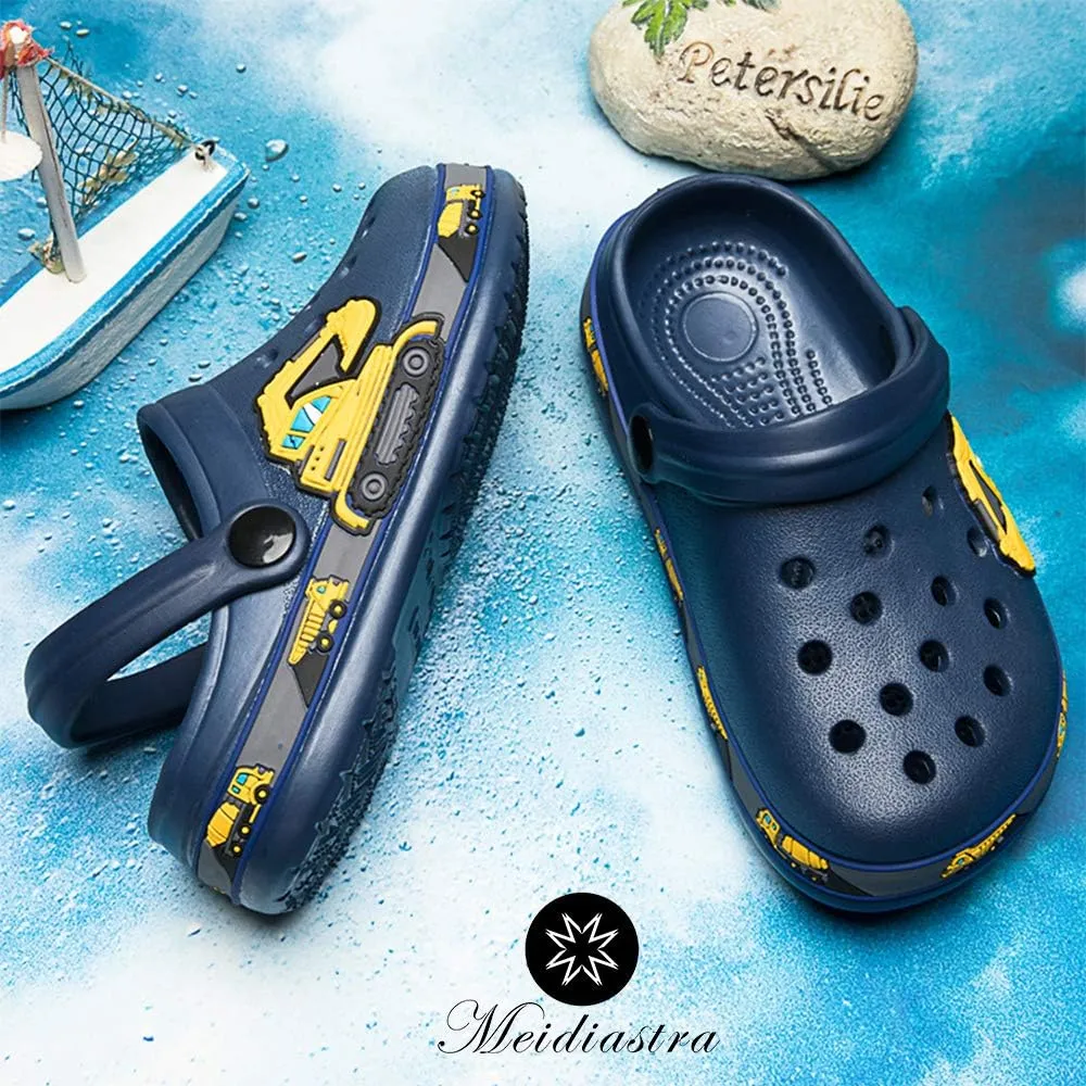 Meidiastra Kids Boys Girls Cartoon Clogs Slippers Toddler Slip On Lightweight Beach Pool Sandals