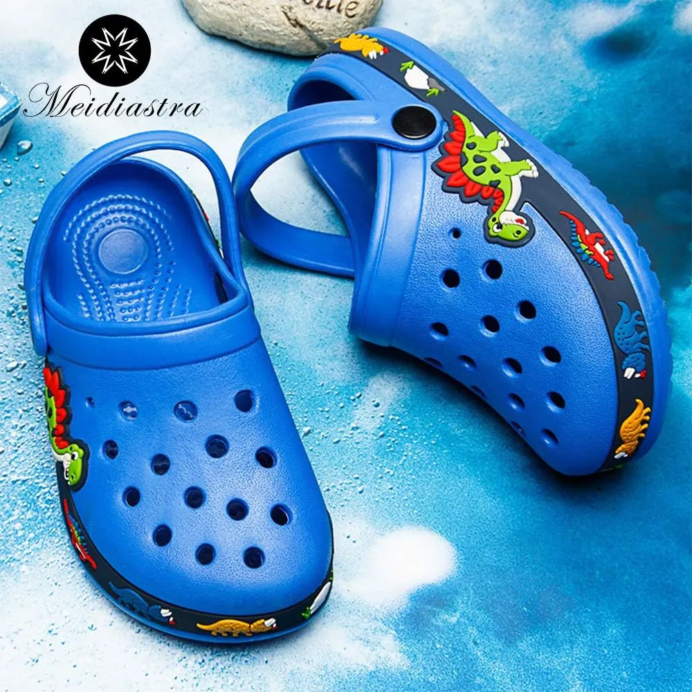 Meidiastra Kids Boys Girls Cartoon Clogs Slippers Toddler Slip On Lightweight Beach Pool Sandals