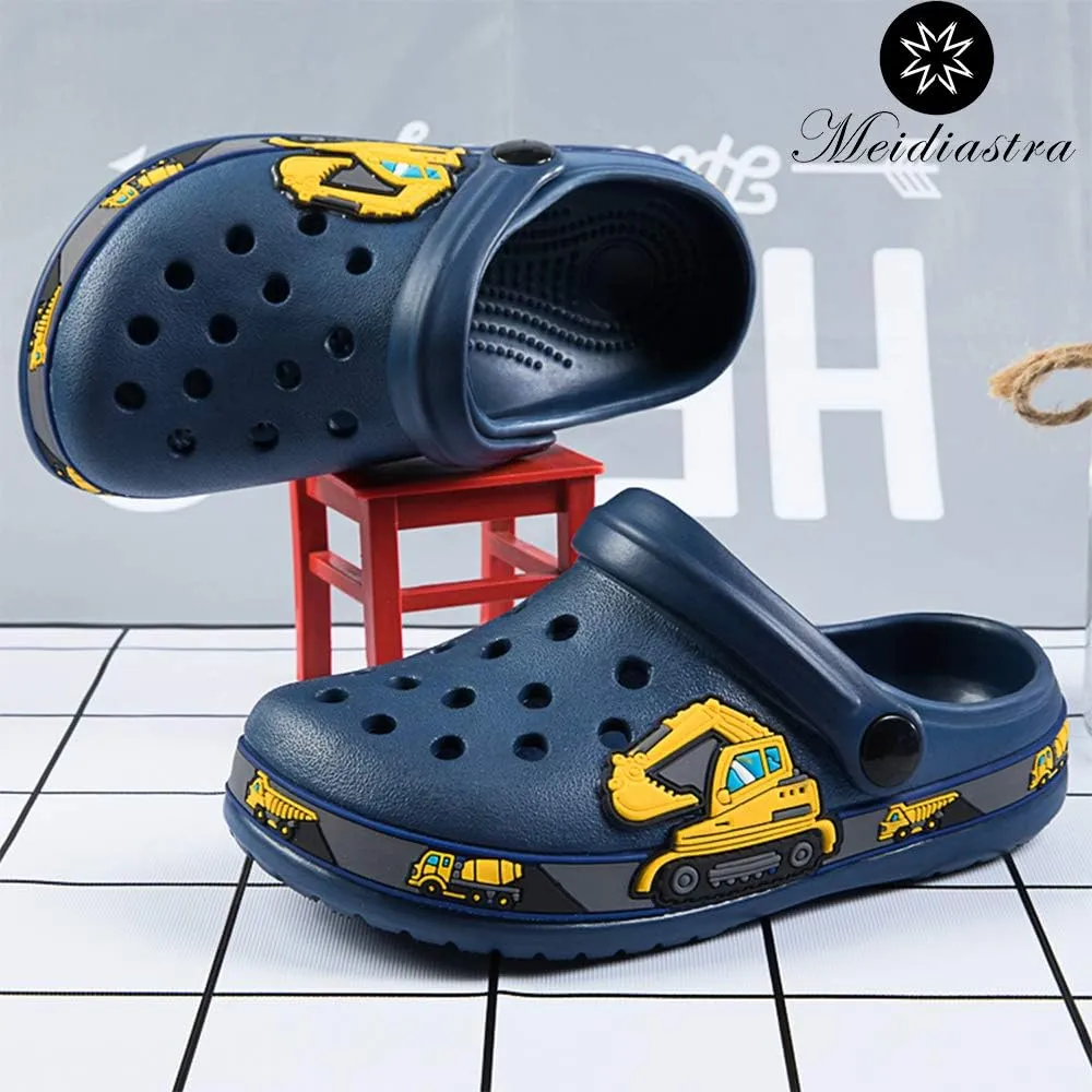 Meidiastra Kids Boys Girls Cartoon Clogs Slippers Toddler Slip On Lightweight Beach Pool Sandals