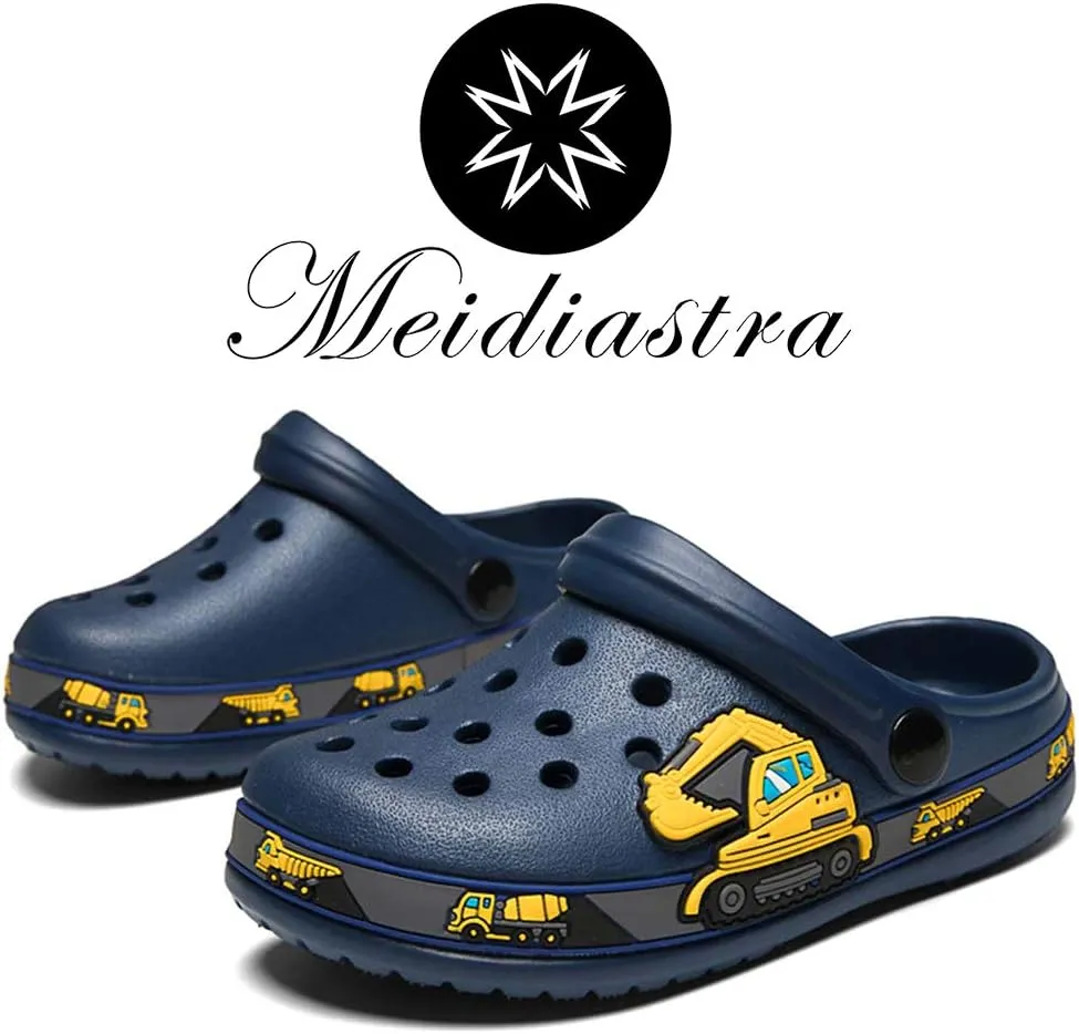 Meidiastra Kids Boys Girls Cartoon Clogs Slippers Toddler Slip On Lightweight Beach Pool Sandals